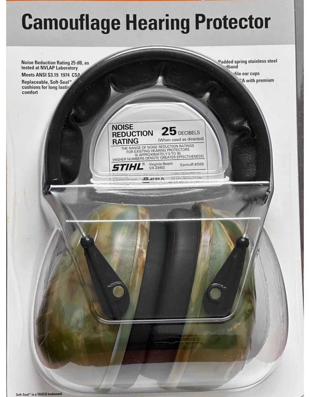 Stihl 25 dB Camouflage Leather Ear Muff, large image number 5