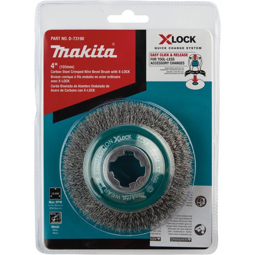 Makita X LOCK 4in Carbon Steel Crimped Wire Bevel Brush, large image number 5
