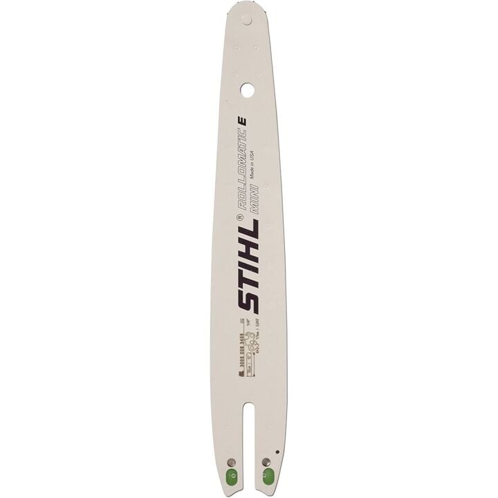 Stihl ROLLOMATIC E Light 01 12 Inch Long 1/4 Inch Low Profile Pitch 0.043 Inch Gauge Chainsaw Guide Bar