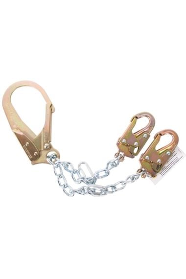 Guardian Fall Protection 24 Chain Positioning Lanyard with Non-Swivel Steel Rebar and Steel Clevis Snap Hooks