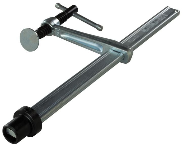 Bessey Welding Table Clamp 12in Capacity 4.75in Throat Depth T Bar STD Pad for 28 mm Matrix Tables