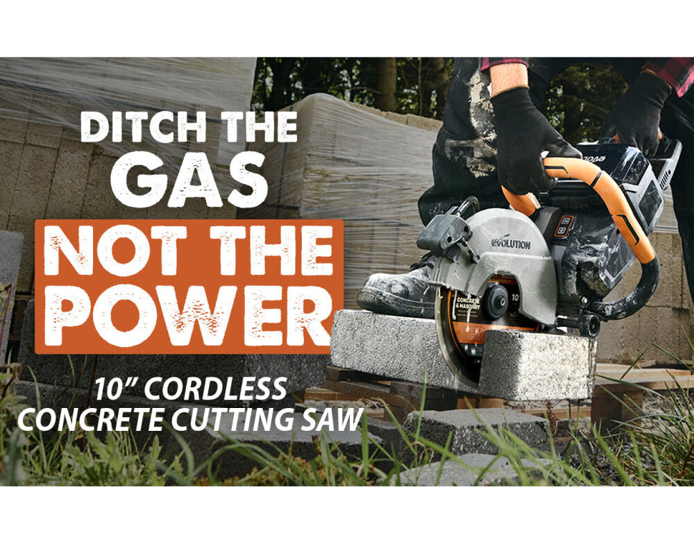 Evolution Power Tools R10DCT-Li 10 Inch Concrete Saw Kit with 8Ah Batteries, large image number 14