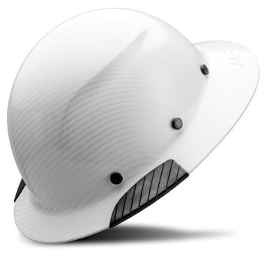 Lift Safety Fiber Resin DAX Carbon Full Brim Hard Hat, White Gloss
