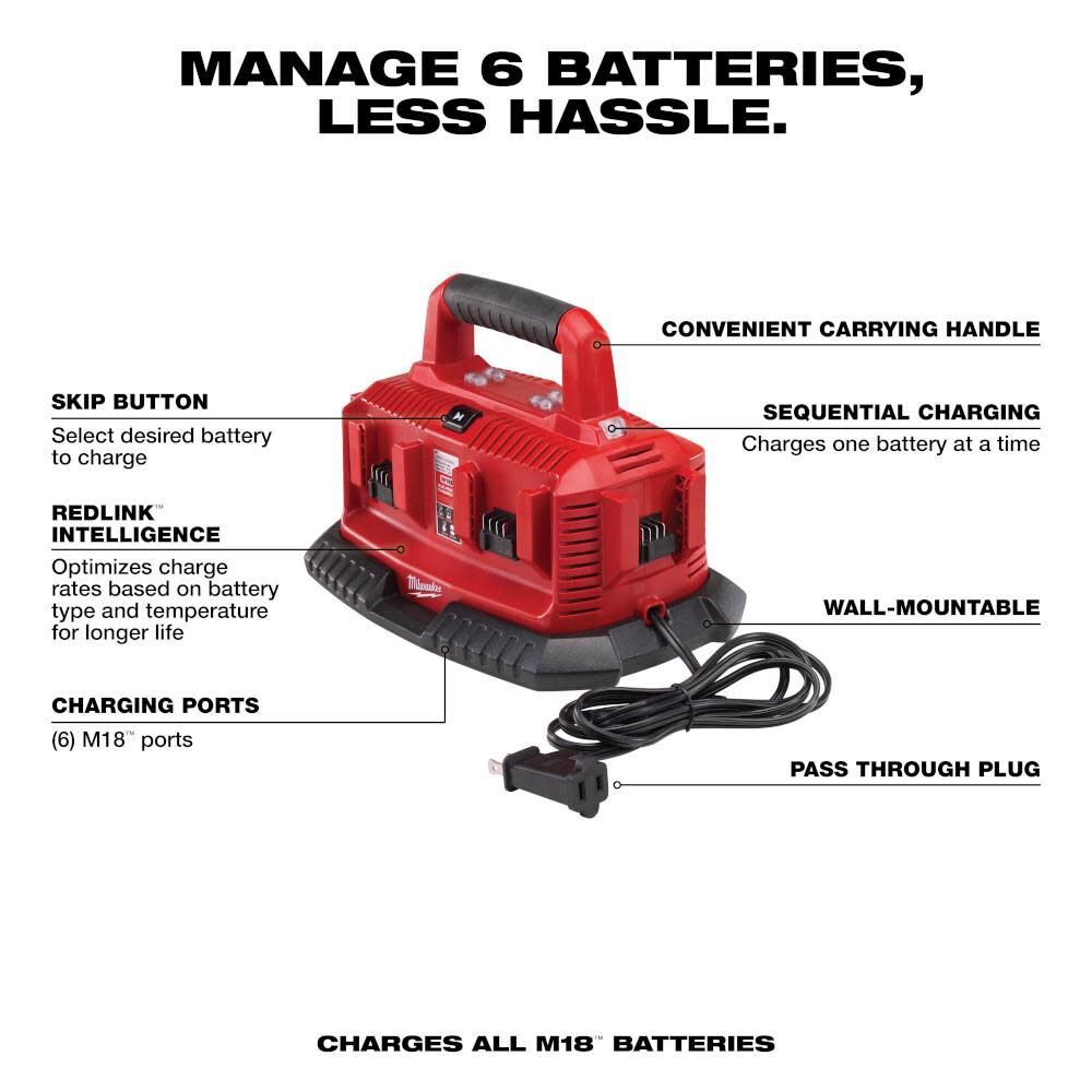 Milwaukee 6 cheap port battery charger