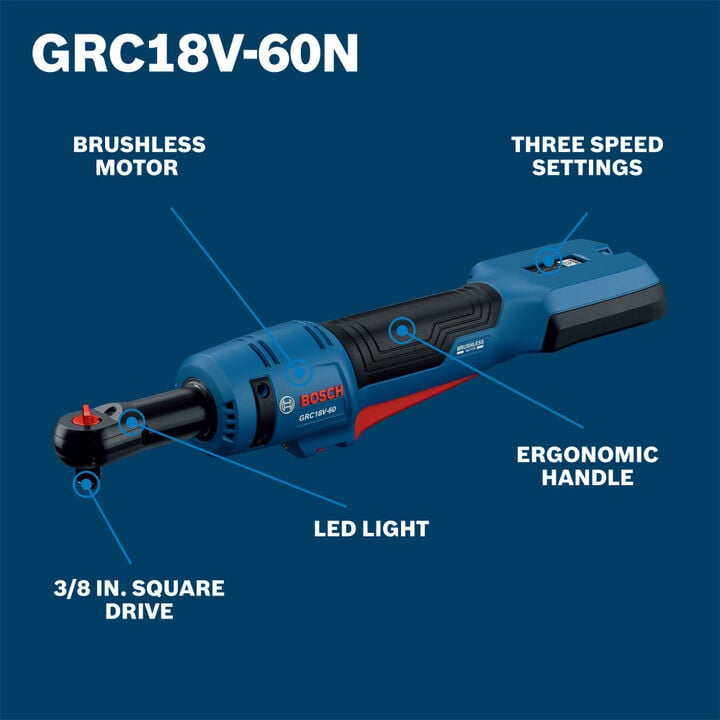 Bosch 18V Cordless Battery Powered Ratchet (Bare Tool), large image number 1