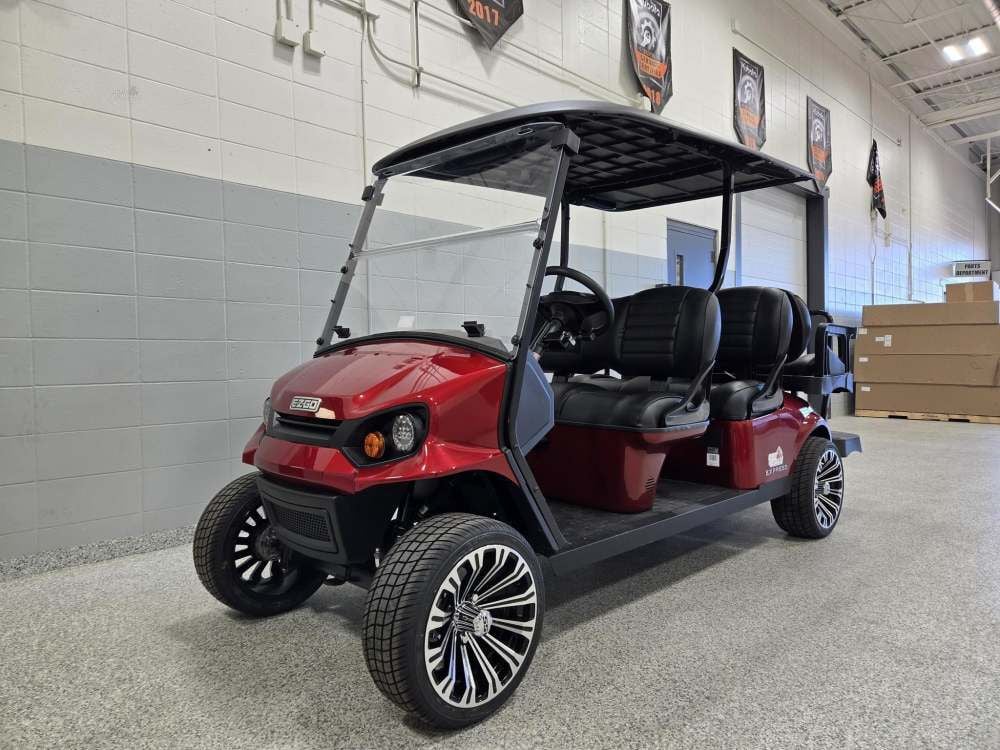 E-Z-GO Express S6 6-Seat Gas Golf Cart Inferno Red, large image number 2