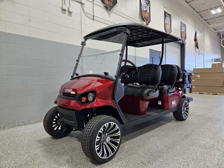 E-Z-GO Express S6 6-Seat Gas Golf Cart Inferno Red, large image number 1