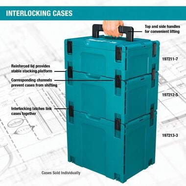 Makita 4-3/8 in. x 15-1/2 in. x 11-5/8 in. Small Interlocking Case, large image number 9