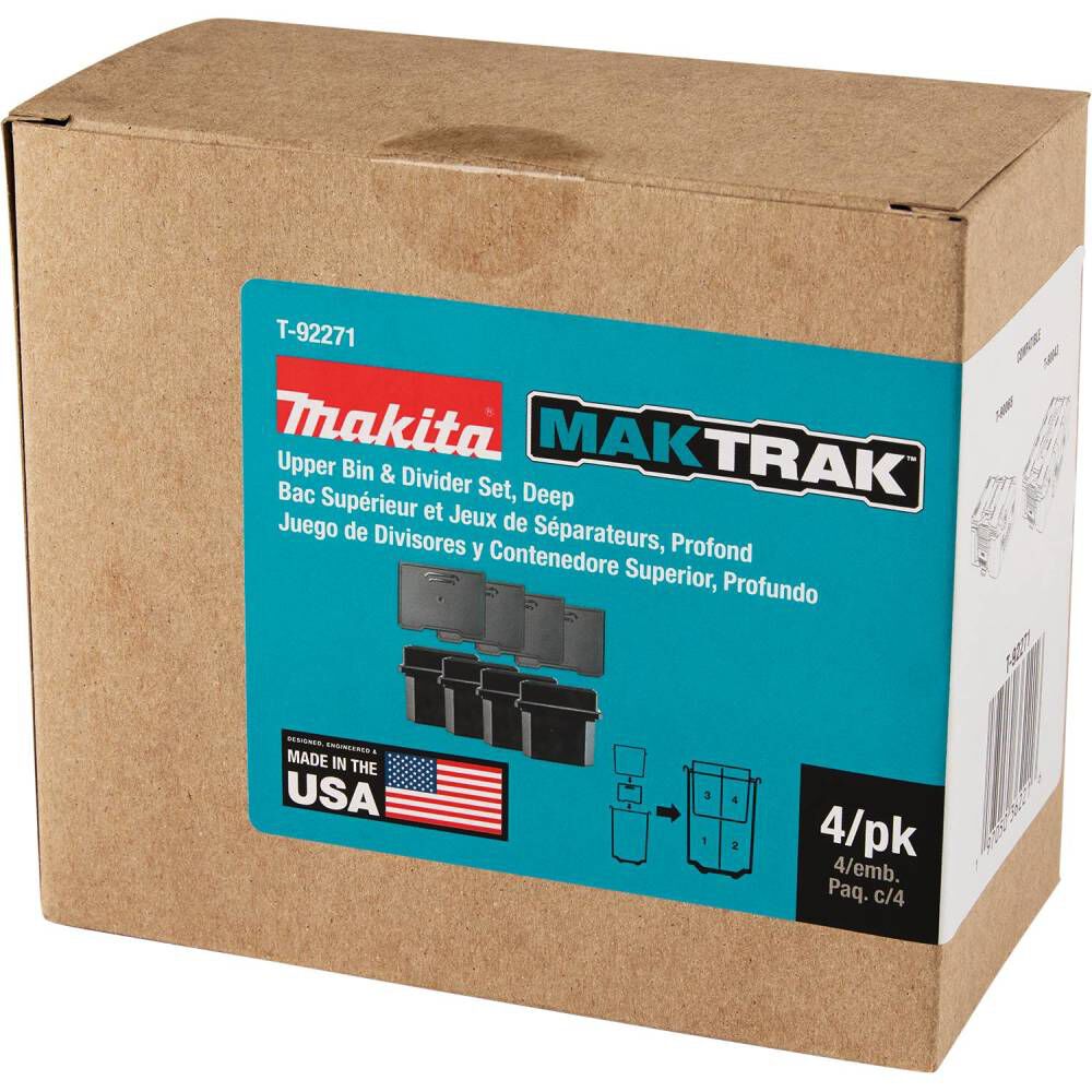Makita Promotional MAKTRAK Deep Standard Upper Bin and Divider Set 4 Pieces, large image number 4