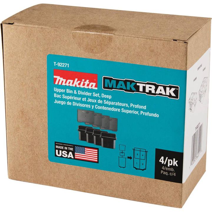 Makita Promotional MAKTRAK Deep Standard Upper Bin and Divider Set 4 Pieces, large image number 3