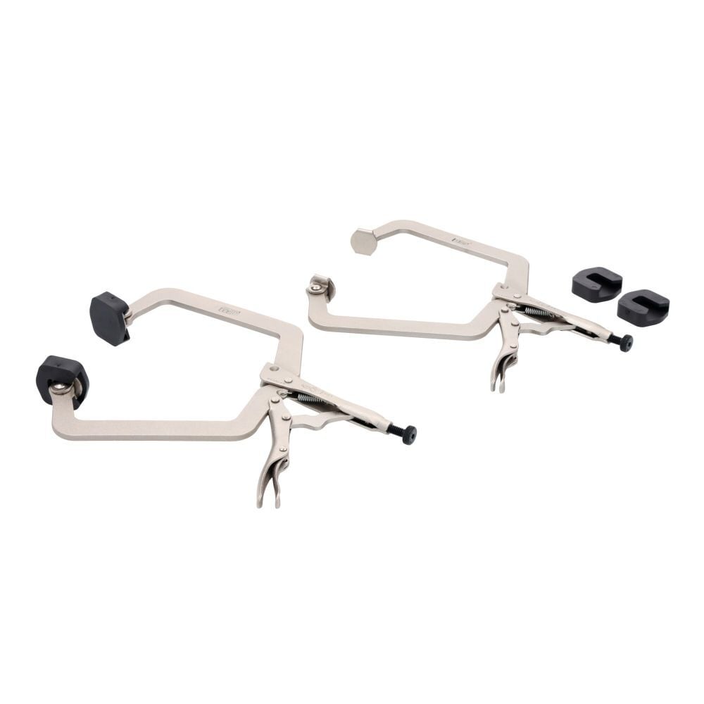 Stanley Swivel Tip Locking C-Clamp Set 2 Clamps with 4 Pads, large image number 2