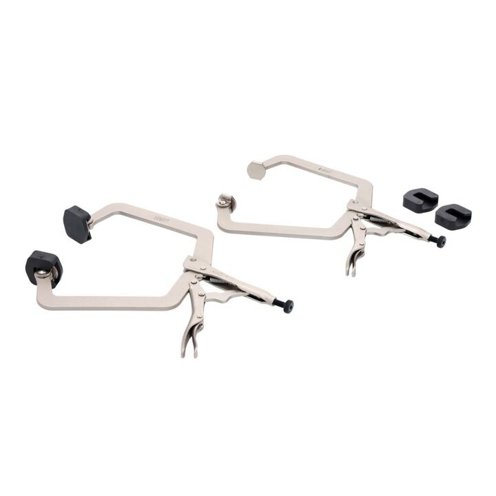 Stanley Swivel Tip Locking C-Clamp Set 2 Clamps with 4 Pads, large image number 1