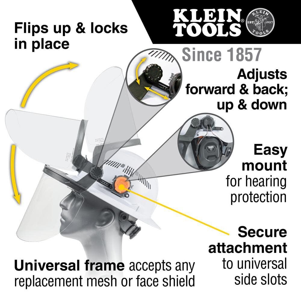 Klein Tools Face Shield, Full Brim, Clear, large image number 2