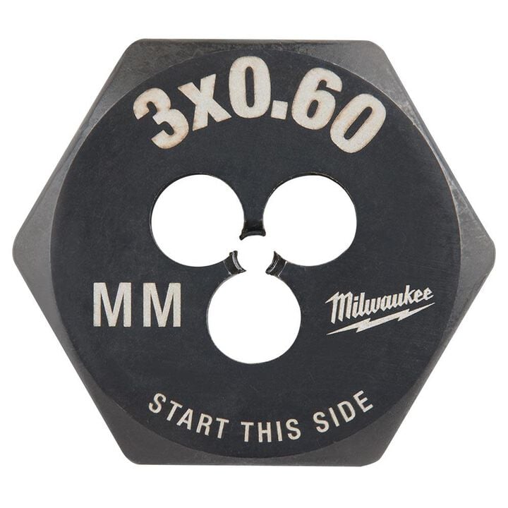 Milwaukee M3-0.60 mm 1-Inch Hex Threading Die, large image number 0