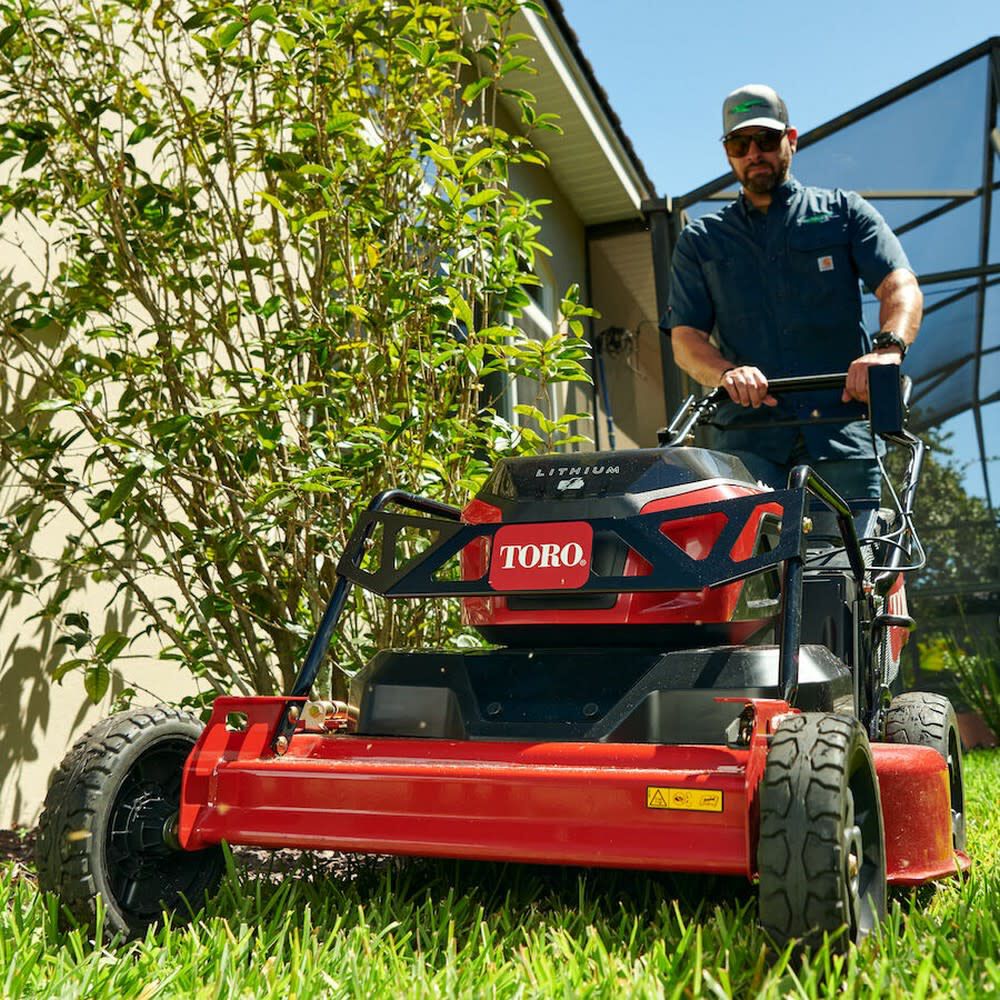 Large electric mower clearance