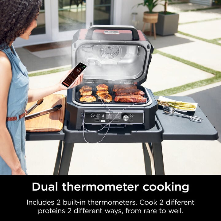 Ninja Woodfire Pro Connect 200 Square Inch Premium XL Electric Grill and Smoker Barbeque Brown, large image number 7