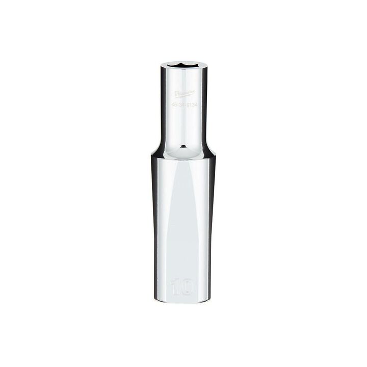 Milwaukee Promotional 1/2 Inch Drive 10mm Metric 6-Point Deep Socket with FOUR FLAT Sides