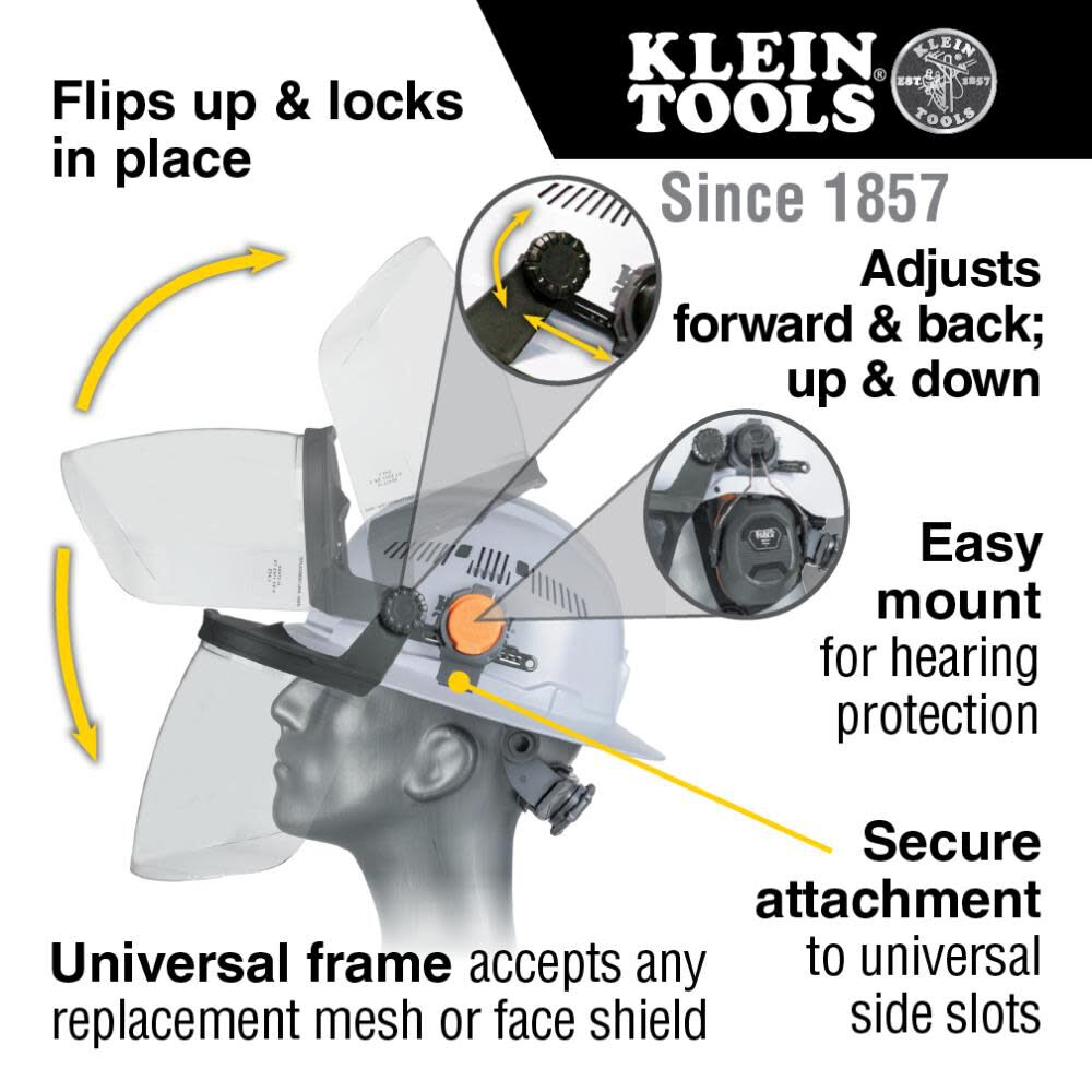Klein Tools Face Shield, Cap Style, Clear, large image number 2