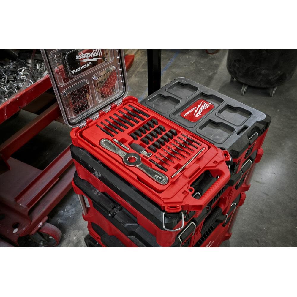 Milwaukee SAE Tap & Die PACKOUT 38pc Set with HexLOK 2in1 Handle 49