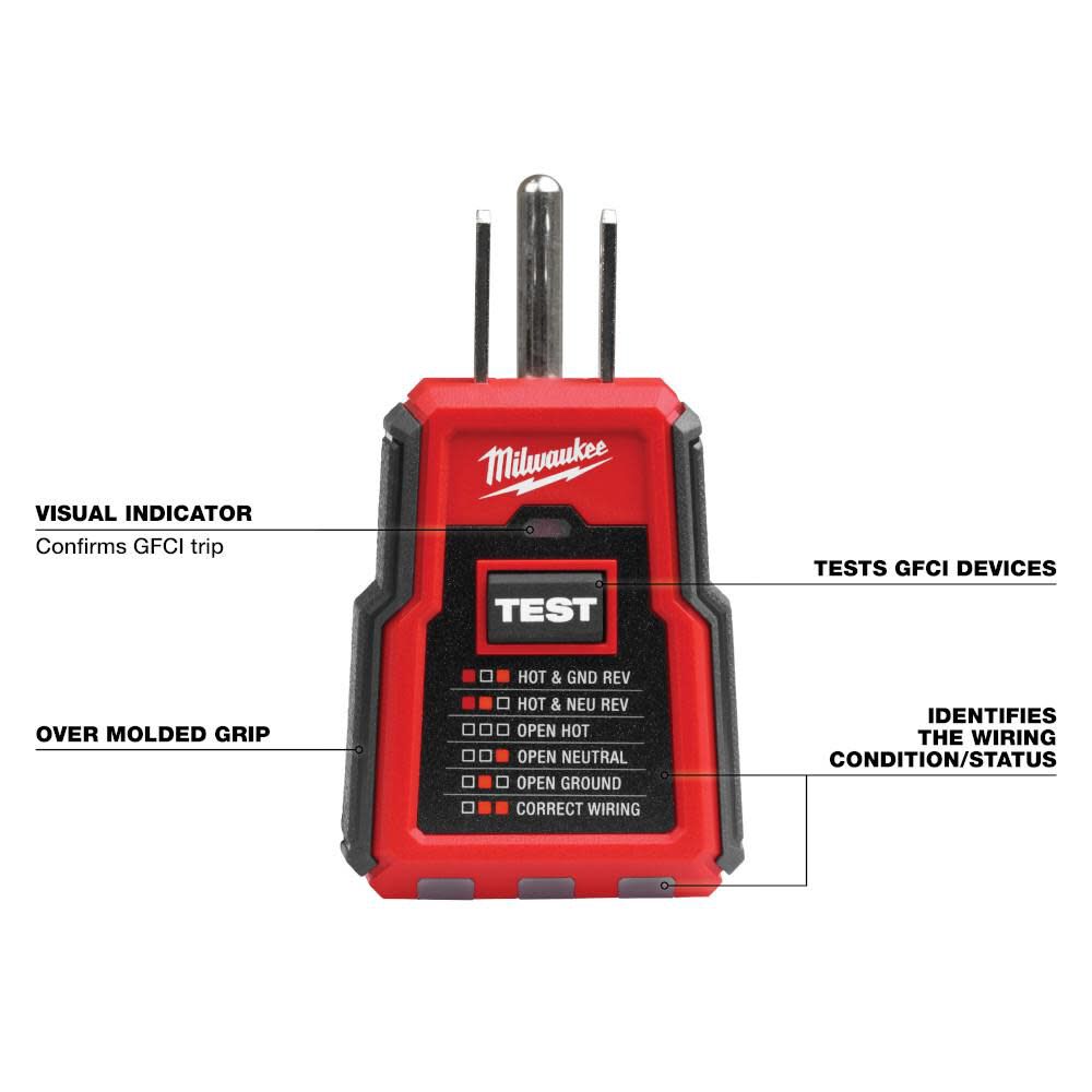 Milwaukee GFCI Receptacle Tester, large image number 2