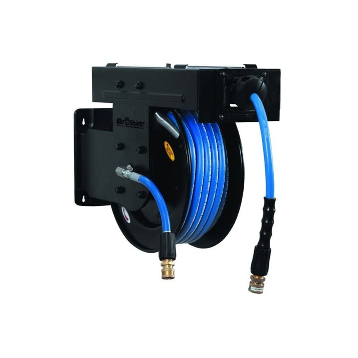 BluBird Blu Shield 1/4 Inch x 50 Ft Pressure Washer Hose Reel Kit