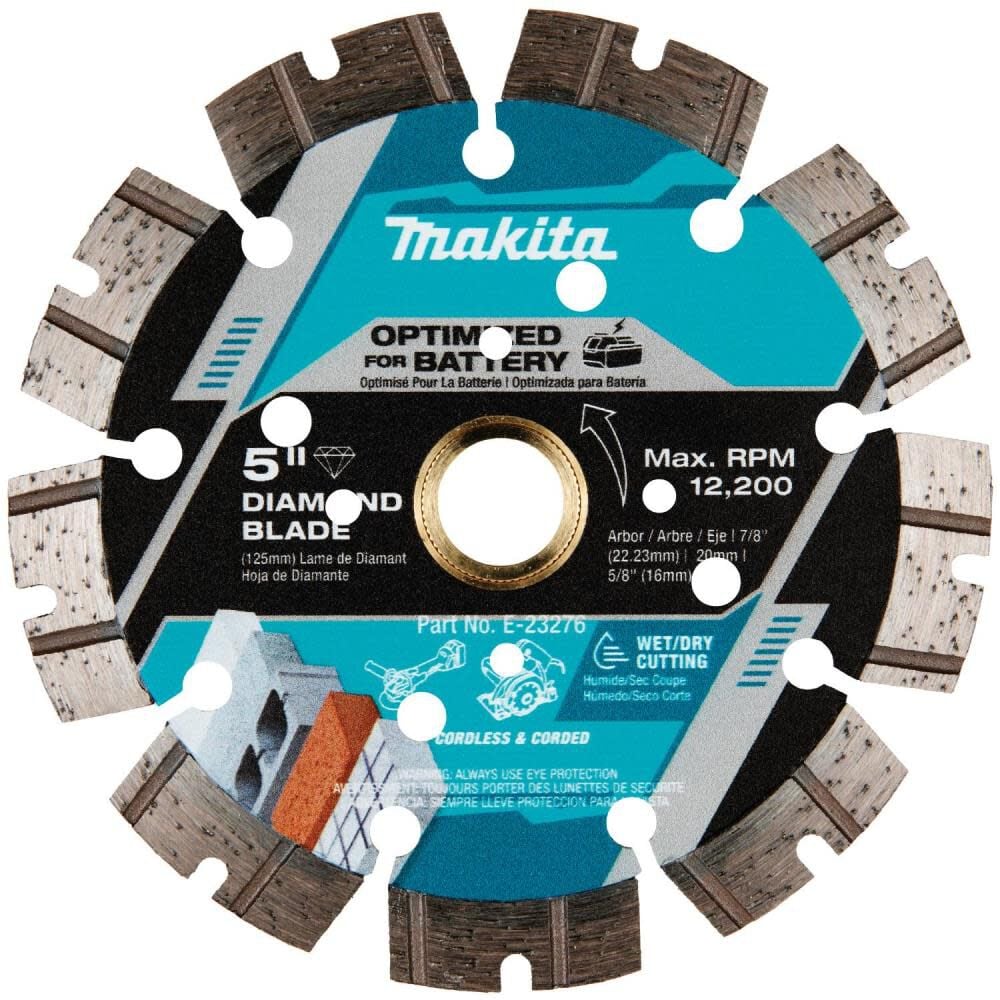 Makita 5 Inch Thin Kerf Segmented Turbo Rim Diamond Blade for Masonry – E-23276