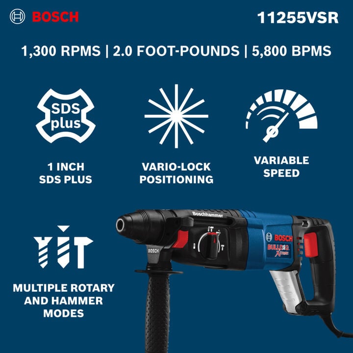 Bosch 1 Inch SDS-Plus Bulldog Extreme Rotary Hammer, large image number 14