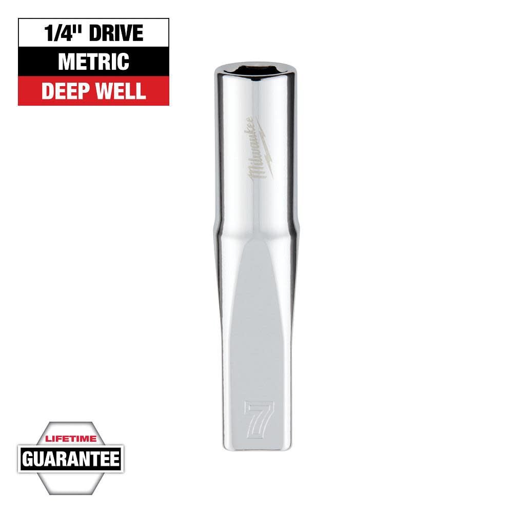 Milwaukee 1/4 in. Drive 7mm Metric 6-Point Deep Socket, large image number 9