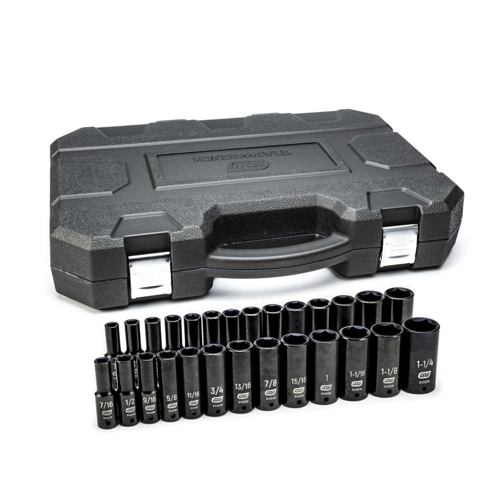 Gearwrench 1 2in Drive 6 Point Deep Impact Sae Metric Socket Set 27pc 84949n Sansujyuku sansujyuku.com