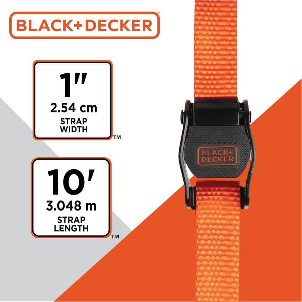 Black and Decker 1 Inch x 10 Ft Cam Buckle Tie Downs 4 Pieces, large image number 5