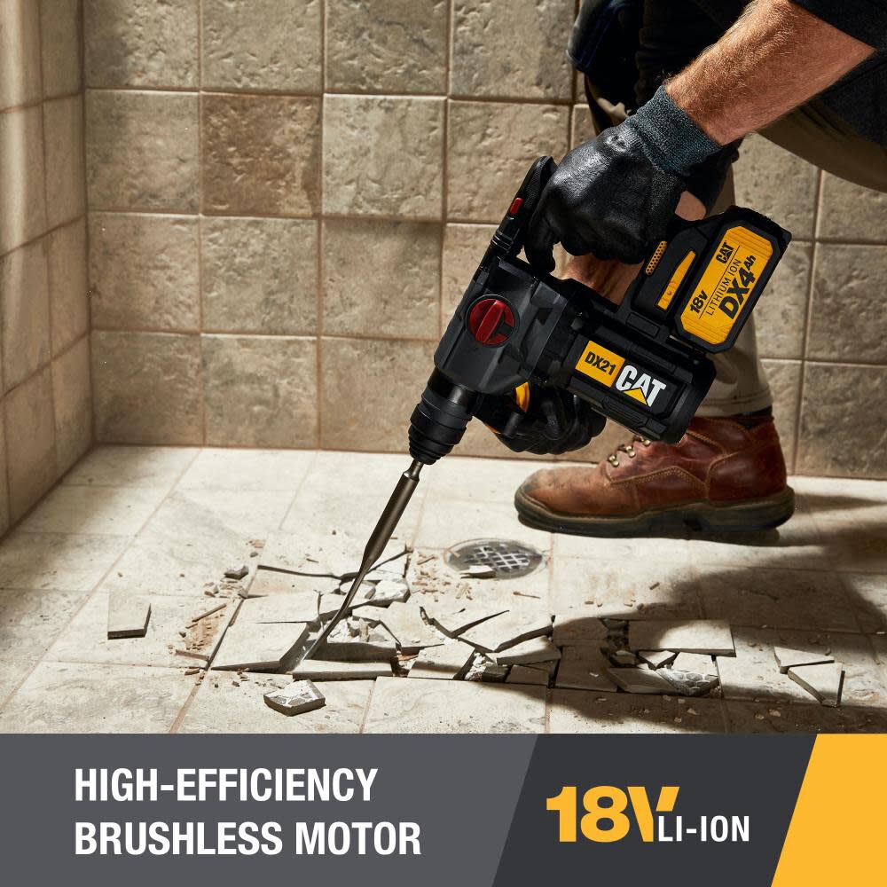 CAT 18V 1 in Cordless SDS-Plus Rotary Hammer Drill with Two Batteries, large image number 6