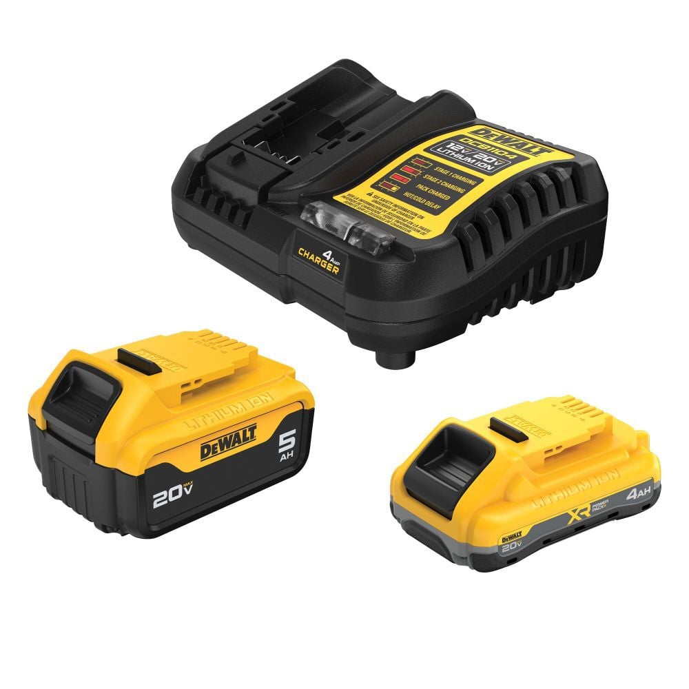 DEWALT 20V MAX Starter Kit with 4.0 Ah and 5.0 Ah Batteries and Charger - DCB245-2C
