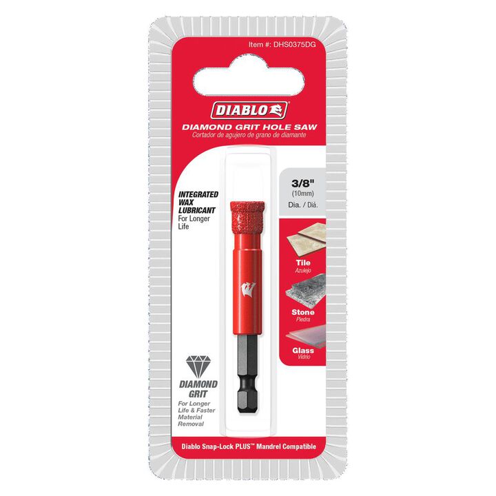 Diablo Tools 3/8in Diamond Grit Hole Saws, large image number 1