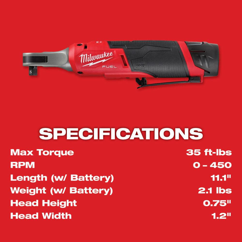Milwaukee m12 sale fuel ratchet details