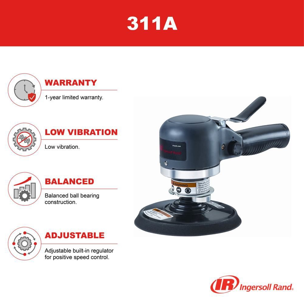 Ingersoll Rand 6 Inch Dual-Action Air Sander, 12000 RPM, large image number 5