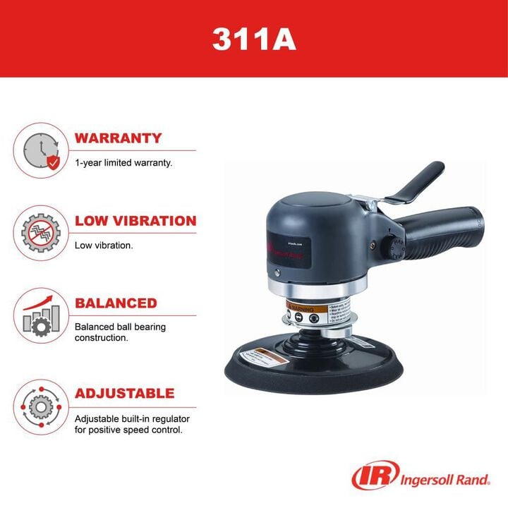 Ingersoll Rand 6 Inch Dual-Action Air Sander, 12000 RPM, large image number 4
