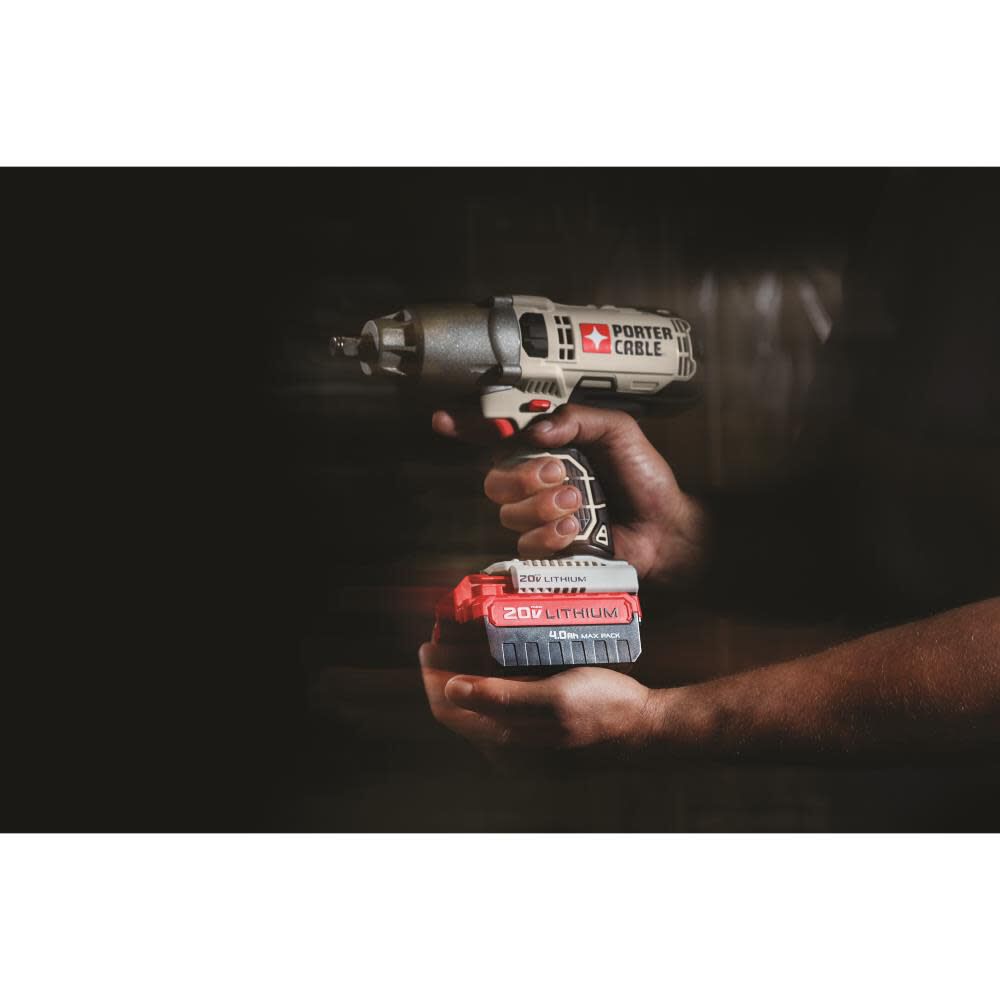 Porter Cable 20V 1 2 in Drive Cordless Impact Wrench with Battery