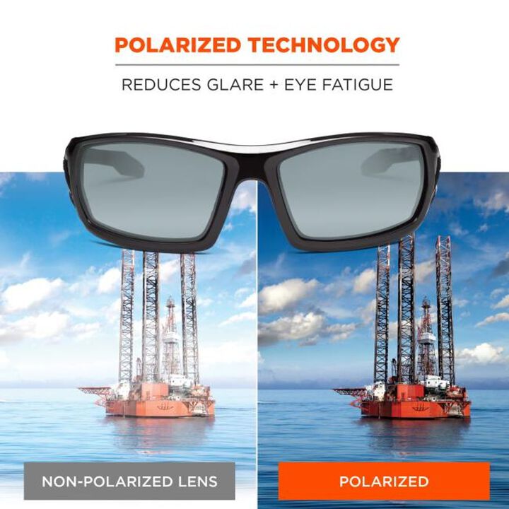 Ergodyne Skullerz Odin Safety Glasses with Polarized Lens, White, large image number 2