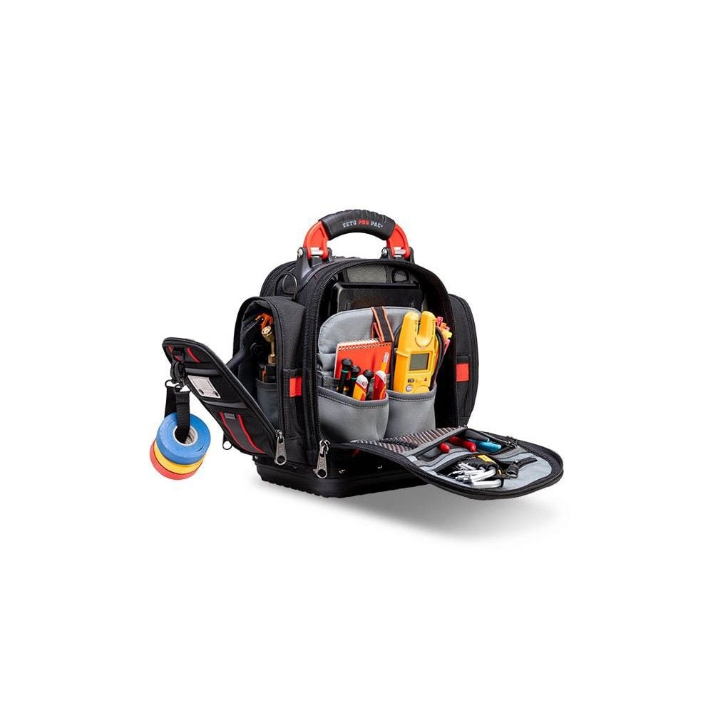 Veto Pro Pac 40 Lbs Zippered Compact Service Tool Bag, Black/Red, large image number 7