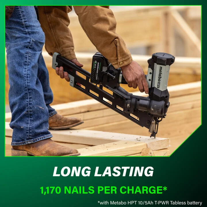 Metabo HPT Cordless Pneumatic 18V 21 Degree Plastic Strip Framing Nailer Kit, large image number 6