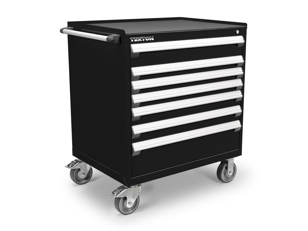 Tekton 7-Drawer Tool Cabinet, Steel Top and Mat, Black (36 x 27 x 41-1/2 Inch) – OCL33100STM