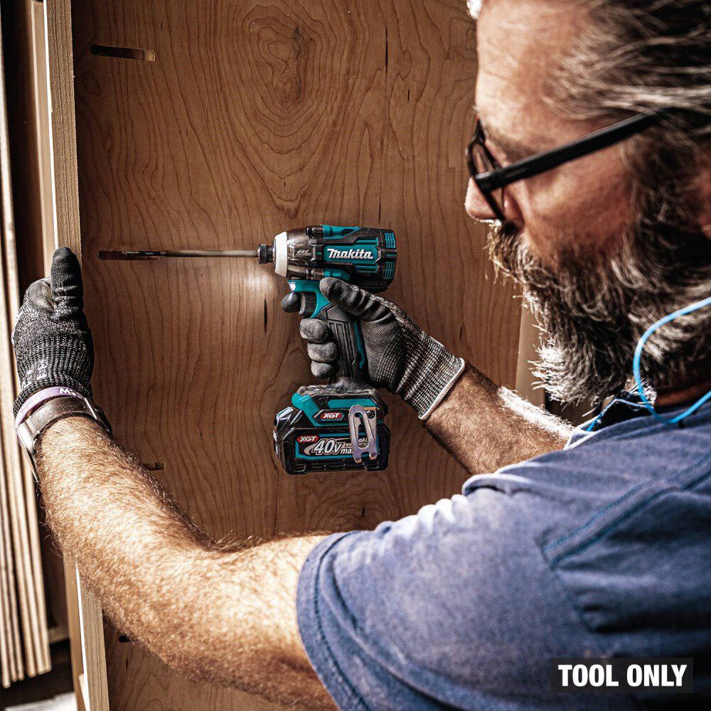 Makita 40V Max XGT Brushless Cordless High Torque 4 Speed Impact Driver (Bare Tool) & ImpactX 100 pc. Driver Bit Set Bundle, large image number 8