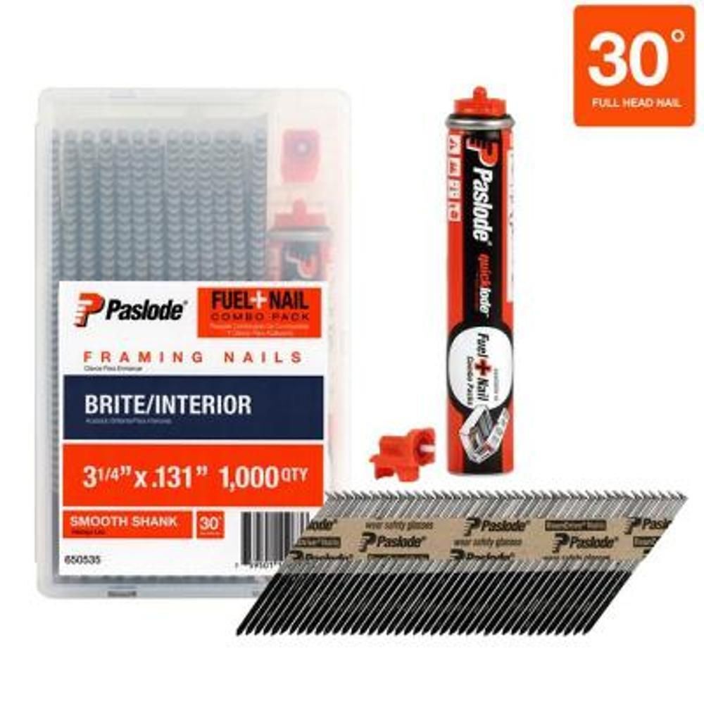 Paslode Fuel+Nail Combo Pack 3-1/4 In. x .131 In. Smooth Brite, large image number 1