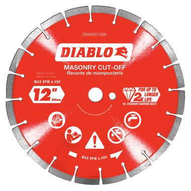 Diablo Tools 12in Diamond Segmented Cut-Off Discs for Masonry