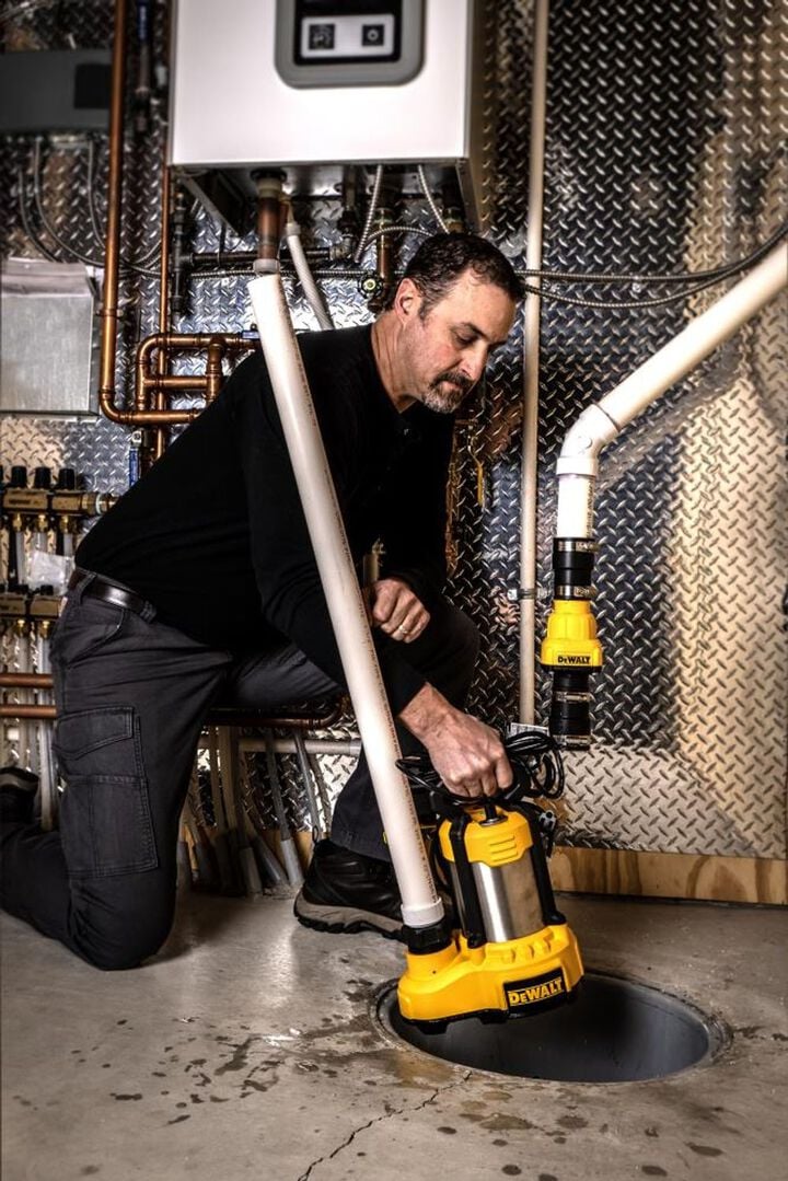 DEWALT Submersible Sump Pump 1/2 HP Stainless Steel/Cast Iron Vertical, large image number 8