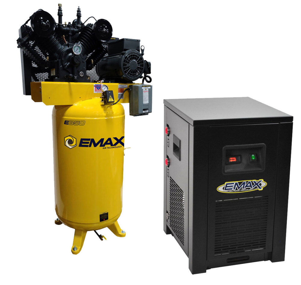 EMAX 80 Gallon 175 Psi 7.5HP Vertical Air Compressor with Compressed Air Dryer Bundle – EI07V080V1DK