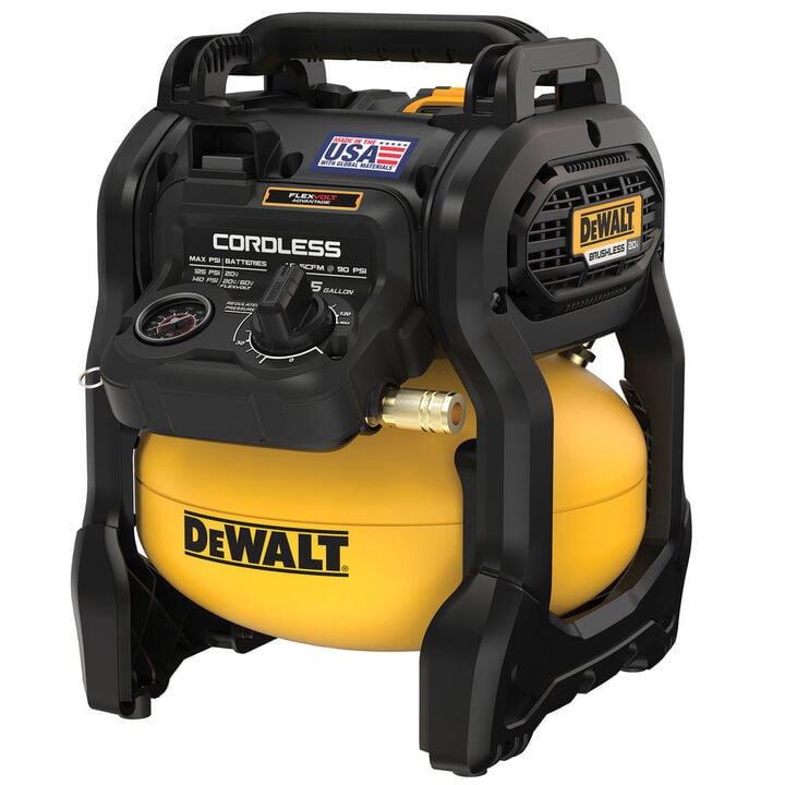 DEWALT 2 1/2 Inch Gallon 140 PSI Portable 20V Cordless Air Compressor Kit with FLEXVOLT Advantage 6 Ah FLEXVOLT Battery and Charger, large image number 1