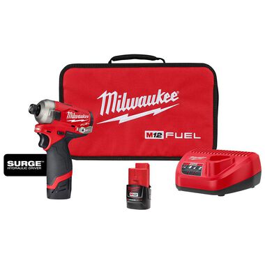 Milwaukee M12 FUEL SURGE 1/4 in. Hex Hydraulic Driver 2 Battery Kit