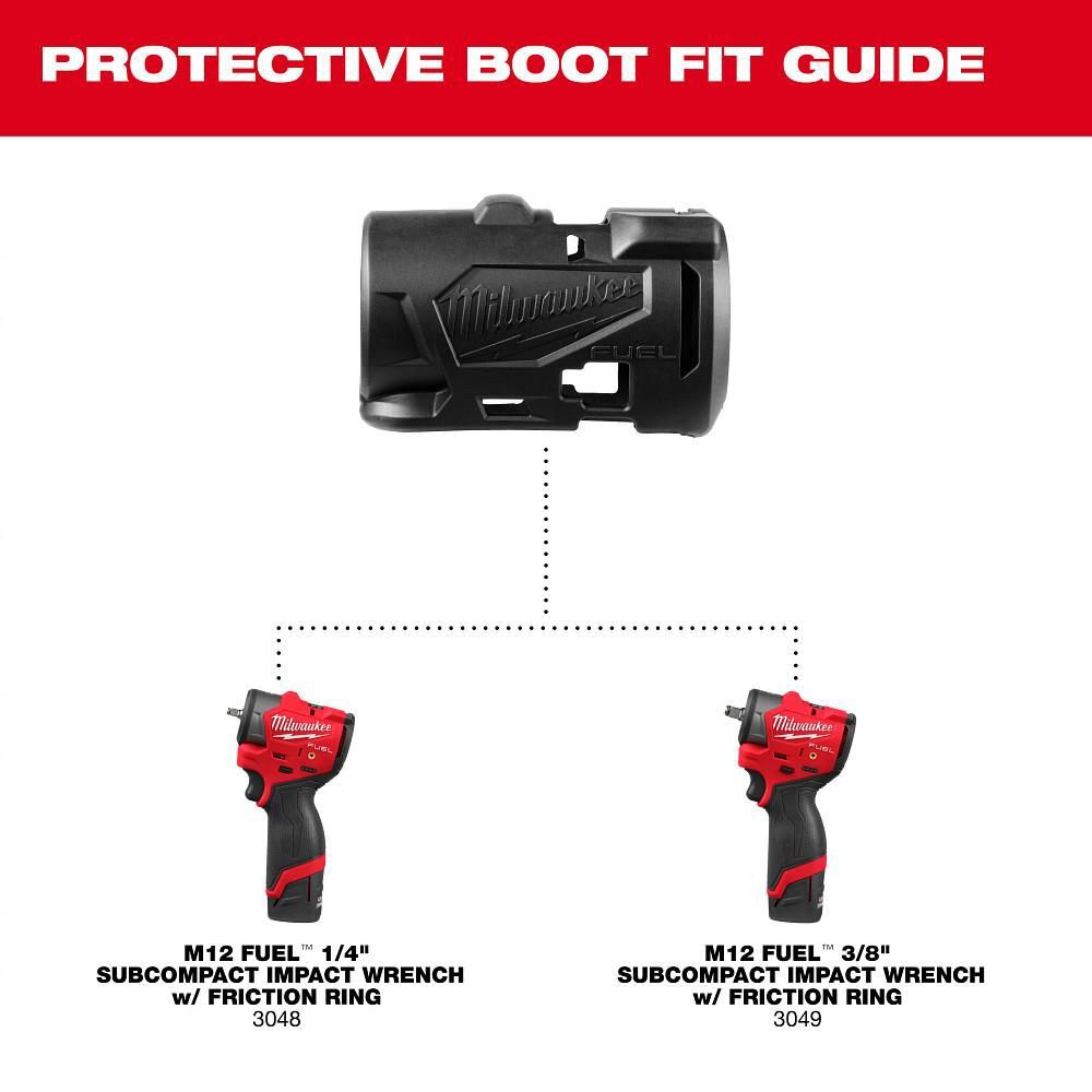 Milwaukee M12 FUEL 3/8 Inch Subcompact Impact Wrench (Bare Tool) with Protective Boot, large image number 10