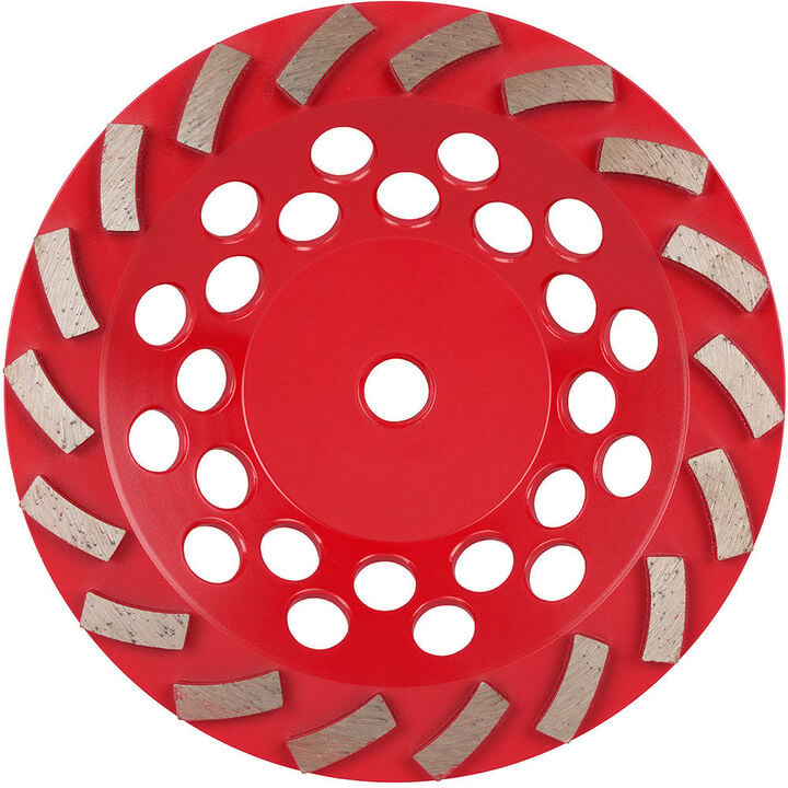 Milwaukee DIAMOND MAX 7 Inch Single Row Segmented Turbo Rim Diamond Cup Wheel for Concrete Grinding (18 Segments)